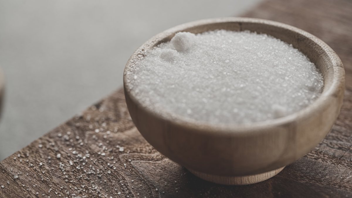 Bowl of raw sugar